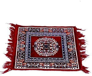 Harshfashion Presents  Maroon Pooja Aasan, Mat - 2 Ft X 2 Ft