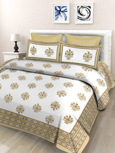 Harshfashion 120 TC Cotton King Fancy Bedsheet