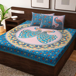 Harshfashion 104 TC Cotton Double Printed Bedsheet